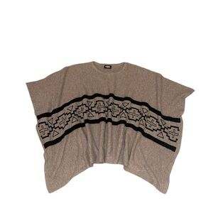 Beryll 100% Cashmere Aztec Southwestern Style Poncho Cape‎ Sweater One Size